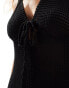 Фото #3 товара Reclaimed Vintage crochet beach maxi dress with keyhole in black