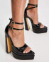 Фото #6 товара Ego Marshall double platform sandals with ankle strap in black