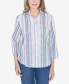 Фото #1 товара Classic Jacquard Stripe Collared Button Down Top