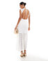 Closet London sheer overlay maxi dress in ivory