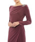 Women's Draped Bateau Long Sleeve Trumpet Gown