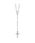 ფოტო #1 პროდუქტის Sterling Silver Polished Beaded Rosary Pendant Necklace 24"