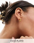 Фото #2 товара Orelia 18k gold plated vintage chain huggie hoop earrings