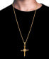 ფოტო #2 პროდუქტის Men's Cubic Zirconia Nail X Cross 24" Pendant Necklace