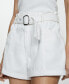 ფოტო #3 პროდუქტის Women's Belt Detail Denim Shorts