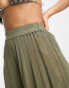 South Beach oversized beach trouser in khaki