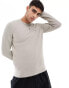 Calvin Klein waffle small logo jumper in beige London Fog, L - фото #1