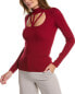 Фото #1 товара T Tahari Mock Neck Rib Sweater Women's Red Xs
