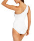 Фото #2 товара Michael Kors Iconic Solids One Shoulder One-Piece White Size 12