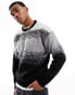 Jack & Jones oversize soft faded jumper in monochrome