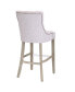 Фото #13 товара 29" Linen Tufted Buttons Upholstered Wingback Bar Stool (Set of 3)