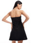 Фото #3 товара In The Style bandeau pocket detail structured mini dress in black