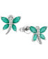ფოტო #1 პროდუქტის Sapphire (7/8 ct. t.w.) & Diamond (1/20 ct. t.w.) Butterfly Stud Earrings in Sterling Silver (Also in Ruby & Emerald)