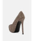 ფოტო #2 პროდუქტის Clarisse diamante faux suede high heeled pumps