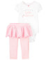 Фото #4 товара Baby 2-Piece Daddy's Princess Bodysuit & Tutu Pant Set 24M