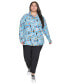 Фото #4 товара Plus Size Whimsical Graphic Button-Front Blouse, Created for Macy's