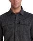 Men's Stripe Double Pockets Shirt Jacket
