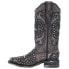 Corral Boots Studded Tooled Inlay Snip Toe Cowboy Womens Black Dress Boots E153