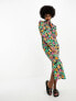 Only Tall midi shirt dress in multi floral