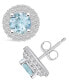 Фото #1 товара Серьги Macy's Aquamarine Halo