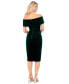 ფოტო #2 პროდუქტის Women's Velvet Off-The-Shoulder Midi Dress