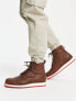 Фото #3 товара Levi's Jax Lux leather lace up boot with red tab in brown