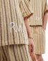 Reclaimed Vintage unisex textured stripe shirt co-ord