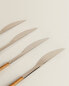 Set of knives with wood-effect handles