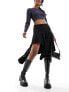 Фото #1 товара Weekday Joy asymmetric mini skirt in black