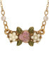 ფოტო #2 პროდუქტის Imitation Pearl Pink Enamel Flower Collar Necklace
