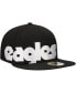 Фото #1 товара Men's Black Philadelphia Eagles Checkered Undervisor 59FIFTY Fitted Hat