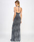 Фото #2 товара Juniors' Slinky Sleeveless V-Neck Glitter Gown, Created for Macy's