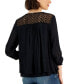 Фото #2 товара Women's 3/4-Sleeve Embroidered Lace Top, Created for Macy's