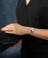 ფოტო #2 პროდუქტის Women's Swiss Automatic Diamond (1/20 ct. t.w.) Stainless Steel Bracelet Watch 30mm