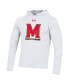 Фото #3 товара Men's White Maryland Terrapins School Logo Raglan Long Sleeve Hoodie Performance T-shirt