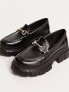 ASOS DESIGN Wide Fit Magnus chunky loafers in black