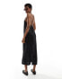 Фото #6 товара Monki mini slip dress with square neck and strappy back in black