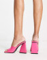 RAID Angel mules with angular heel in hot pink