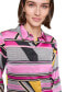 Karl Lagerfeld Women's Collared Long-Sleeve Button-Up Blouse