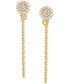 ფოტო #2 პროდუქტის Cubic Zirconia Cluster Chain Drop Earrings in 14k Gold-Plated Sterling Silver, Created for Macy's (Also in Sterling Silver)