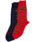 ფოტო #1 პროდუქტის Men's 2-Pk. Paisley & Stripes Slack Socks