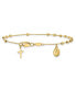 ფოტო #1 პროდუქტის 14K Yellow Gold Diamond-cut Miraculous Medal Cross Rosary Bracelet