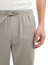 New Look linen blend pull on trouser in light brown