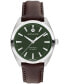 ფოტო #1 პროდუქტის Men's Datron Automatic Swiss Automatic Brown Leather Strap Watch 40mm