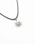 Фото #8 товара ASOS DESIGN cord necklace with sun pendant in black