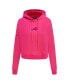 Фото #3 товара Women's Pink Buffalo Bills Triple Pink Cropped Fleece Pullover Hoodie