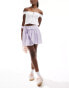 COLLUSION poplin wrap mini skirt in pink stripe