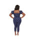 Фото #2 товара Plus Size Belted Jumpsuit with Sweetheart Neckline