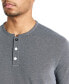 Men's 4-Way Stretch Heathered Stand-Collar Piqué Henley