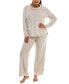 ფოტო #12 პროდუქტის Women's 2-Pc. Velour Hoodie Pajamas Set